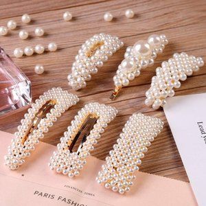 ⬇️ 6 Pcs Brandy Melville Pearl Hair Clips Hairpins